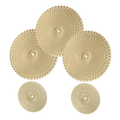 DIYEAH 5pcs Gold Metal Wall Hanging Art Disc Decor for Bedroom Living Room Easy to Install Circular Decorations for Modern Iron Wall Ornaments