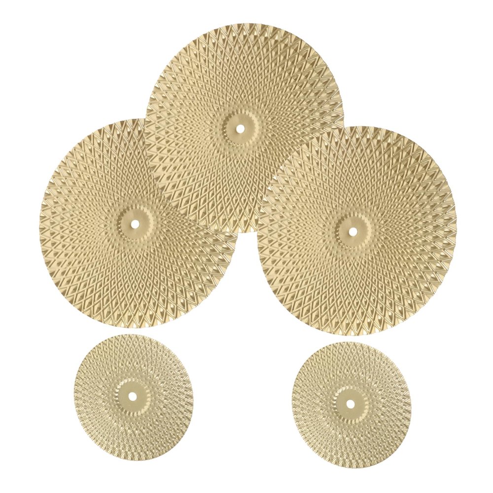 DIYEAH 5pcs Gold Metal Wall Hanging Art Disc Decor for Bedroom Living Room Easy to Install Circular Decorations for Modern Iron Wall Ornaments