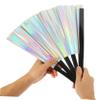 Cabilock Large Folding Rave Hand Fan Vibrant Festival Accessory for Parties Music Festivals and Dance Events Portable and Practical Design for Men and Women view 2