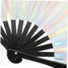 Cabilock Large Folding Rave Hand Fan Vibrant Festival Accessory for Parties Music Festivals and Dance Events Portable and Practical Design for Men and Women view 3