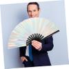 Cabilock Large Folding Rave Hand Fan Vibrant Festival Accessory for Parties Music Festivals and Dance Events Portable and Practical Design for Men and Women view 4