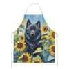 Caroline's Treasures Schipperke in Sunflowers Apron Cooking Kitchen Server Baking Crafts Gardening for Adult Women Men, Unisex, Large, Multicolor view 1