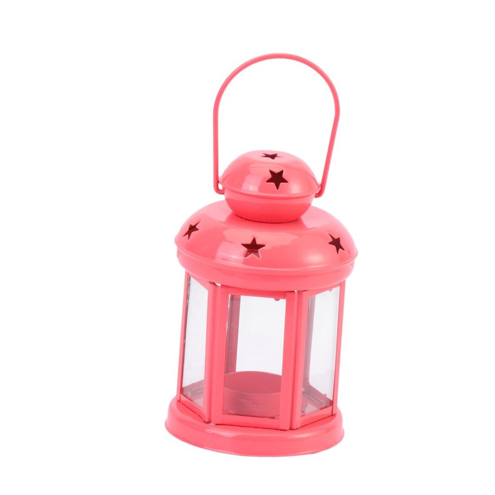 PRETYZOOM Europe Style Iron Candle Holder Lantern Small Decorative for Home Decoration Creates Romantic Ambience for Tabletop Kitchen Office Use