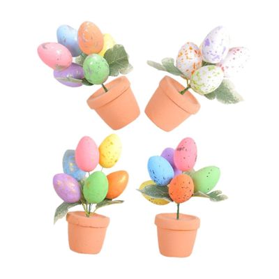 VINTORKY 4pcs Faux Bonsai Ornaments Vibrant Easter Table Decoration Lifelike Design for Centerpiece Festive Home Decor for Spring Celebrations