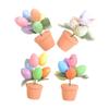 VINTORKY 4pcs Faux Bonsai Ornaments Vibrant Easter Table Decoration Lifelike Design for Centerpiece Festive Home Decor for Spring Celebrations view 1