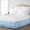 Multi-Ruffle Bed Skirt, Soft Multi Elastic Dust Ruffles with Wrap Around Bed Skirt Easy Fit with 18 Inch Drop 100% Cotton 800 Thread Count (Twin XL, Light Blue) view 1