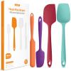 600F Heat Resistant Silicone Spatulas: U-Taste Upgraded Flexible Food Grade Silicon Baking Scraper, Sturdy Rubber Kitchen Cooking Mixing Utensils for Nonstick Cookware Set of 4 (Multicolors) view 1
