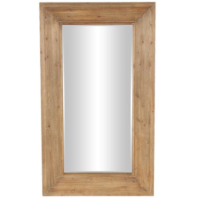 Deco 79 Wood Room Floor Mirror Entryway Mirror with Natural Wood Grains, Free Standing Mirror 32" x 3" x 55", Brown