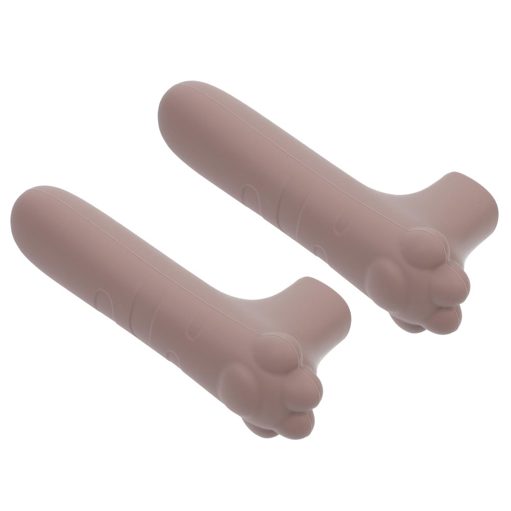 KOMBIUDA 2pcs Anti-Collision Silicone Doorknob Covers Safety Protection Sleeves for Door Pulls Boy Girl-Friendly Design Brown to Prevent Injuries and Wall Damage