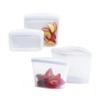 Stasher Silicone Reusable Storage Bags, 4-Pack, Reusable Freezer Bags, Microwave, Dishwasher, Oven Safe, Sous Vide, Premium Lunch Containers, Eco Friendly, Food Storage Bags, Snack Bags, Clear view 1