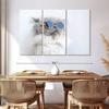 ElephantStock Cool Cat Wall Art - Horizontal Canvas - 3-Piece Living Room Wall Decor - Photography Animal Canvas Print - Gray and Decor for Wall - 65" X 42" view 3