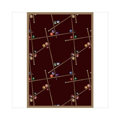 Back2Basics Snookered Burgundy 7 ft.8 in. x 10 ft.9 in. WearOn Nylon Machine Tufted- Cut Pile Gaming and Entertainment Rug