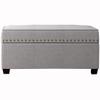 Footstool Sofa Stool Linen Fabric Upholstered Seat Mass Storage Hinged Cover Solid Wood Shoe Bench Bearing Weight 150kg 100x40x40cm Ottomans (Color : Gray) (Gray) view 1
