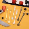 ONUIFIKE Silverware Set, 6/24/36/48/60/72 Pieces 304 Stainless Steel Fruit Forks Creative Heart-shaped Crown Dessert Forks Wedding Gift Box Fruit Forks, Home Cutlery Flatware Set (Color : Black, Si view 4