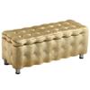 GenSDH Multifunction Solid Wood Storage Stool Household Change Shoe Bench Leisure Suede Living Room Sofa Seat Stool Cloth Storage Box(Colour:Gold,Size:40x40x40cm/15.7x15.7x15.7in) (Gold 120X40X40cm) view 1