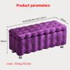 GenSDH Multifunction Solid Wood Storage Stool Household Change Shoe Bench Leisure Suede Living Room Sofa Seat Stool Cloth Storage Box(Colour:Gold,Size:40x40x40cm/15.7x15.7x15.7in) (Gold 120X40X40cm) view 2