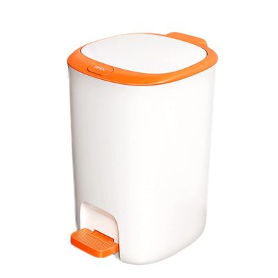SUREK Exquisite with Foot Pedal Trash Can with Pop-Up Lid Rubbish Can Push-Up Kitchen Trash Cans Round Waste Bin Plastic Wastebaskets Reusable