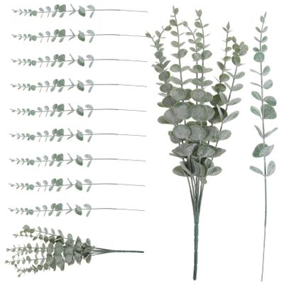 RORPOIR 1set Faux Eucalyptus Leaves Realistic Greenery Stems for Bouquet Decor for Home Wedding Office and Party Arrangements Natural-Looking Eucalyptus Stems