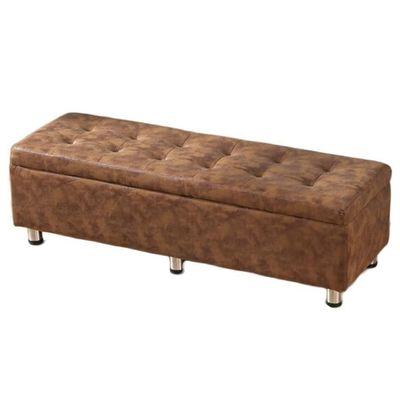 GenSDH Storage Bench Multifunctional Seat Chest Upholstered Tufted Technology Cloth Storage Rectangular Footstool Change Shoes Stool Large Capacity Storage Box,Brown Coffee (Brown Coffee 60X40X40cm)