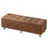 GenSDH Storage Bench Multifunctional Seat Chest Upholstered Tufted Technology Cloth Storage Rectangular Footstool Change Shoes Stool Large Capacity Storage Box,Brown Coffee (Brown Coffee 60X40X40cm) view 1