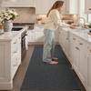 Color&Geometry Kitchen Rugs and Mats Non Slip Washable, Absorbent,Woven Kitchen Runner Rug Easy to Clean Kitchen Floor Mats for in Front of Sink, Laundry Room, Hallway, 24''x83'', Dark Grey view 2