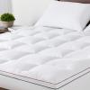 JKMAX Mattress Topper King - Pillow Top Mattress Pad Extra Thick Cover with Deep Pocket - Mattress Topper for Back Pain - Overfilled 3D Snow Down Alternative Plush Mattress Protector (King,White) view 1