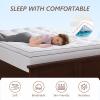 JKMAX Mattress Topper King - Pillow Top Mattress Pad Extra Thick Cover with Deep Pocket - Mattress Topper for Back Pain - Overfilled 3D Snow Down Alternative Plush Mattress Protector (King,White) view 2