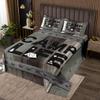 Camper Lover Bedspread Set Queen Size for Kids,Boys Girls Happy Camping Quilt Set Rustic Green Wooden Coverlet Rustic Farmhouse Bedspread 3 Piece Decorative Bedding Quilted with 2 Pillow Shams view 2