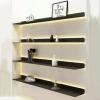 FUYAO Floating Wall Shelves, Wall Shelf Built-in LED Warm Light Aluminum Alloy Light-Emitting Shelves for Bedroom Living Room DecorationStorage Plant view 2