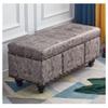 Technology Cloth Rectangle Storage Stool,Large Capacity Solid Wood Frame Shoe Changing Stool,Multifunction Storage Box For Home-Medium gray (Size:40x40x45cm/15.7x15.7x17.7inch) (Medium Gray 80X40X45c view 1