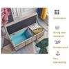 Technology Cloth Rectangle Storage Stool,Large Capacity Solid Wood Frame Shoe Changing Stool,Multifunction Storage Box For Home-Medium gray (Size:40x40x45cm/15.7x15.7x17.7inch) (Medium Gray 80X40X45c view 3