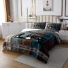 3 Piece Camping Life Quilt Bedding Set Women Aldult Lightweight Bedding Camper Theme Bedspread Set Vintage Wood Barn Bedspread Coverlet Soft Microfiber Home Quilt Set for King Bed All Season view 1
