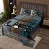 3 Piece Camping Life Quilt Bedding Set Women Aldult Lightweight Bedding Camper Theme Bedspread Set Vintage Wood Barn Bedspread Coverlet Soft Microfiber Home Quilt Set for King Bed All Season view 2