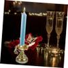 STOBAZA Retro Candlestick Holder Sturdy Iron Taper Candle Stand for Dining Table Vintage Home Decor for Romantic Dinner Bedroom Kitchen Ambiance view 2