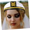CIMAXIC Wedding Party Decorations Navy Hat with Bridal Veil Captain Hat for Bride Bridal Headpieces view 3