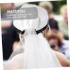 CIMAXIC Wedding Party Decorations Navy Hat with Bridal Veil Captain Hat for Bride Bridal Headpieces view 4