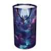 Watercolor Fantasy Nature Landscape Laundry Basket Large Volume,Modern Aesthetic Art Cabin Waterfall Japanese Cherry Blossom Full Moon Dirty Clothes Basket Hampers Storage Family 15.7W" X27.2H" view 1