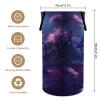 Watercolor Fantasy Nature Landscape Laundry Basket Large Volume,Modern Aesthetic Art Cabin Waterfall Japanese Cherry Blossom Full Moon Dirty Clothes Basket Hampers Storage Family 15.7W" X27.2H" view 2