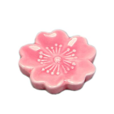 ZMQJEQANBG Chopstick Holder Ceramic Cherry Blossom Chopsticks Stand Chopsticks Rest Pillow Rack Pen Holder Kitchen Tableware Dining Table Accessories, 4.5*4.5*0.8cm