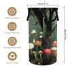 LNDDYTP Aesthetics Red Mushroom Laundry Hamper Dirty Clothes,Abstract Forest Woodland Colorful Mushroom Print Large Laundry Basket Storage Basket For Bathroom 15.7W"" X27.2H"", 40x69cm view 2