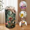 LNDDYTP Aesthetics Red Mushroom Laundry Hamper Dirty Clothes,Abstract Forest Woodland Colorful Mushroom Print Large Laundry Basket Storage Basket For Bathroom 15.7W"" X27.2H"", 40x69cm view 3