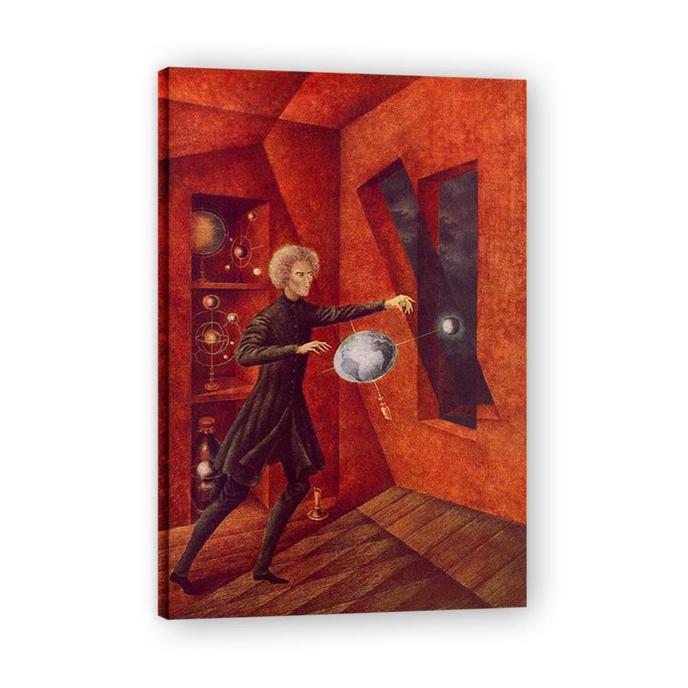 PY3H69 Inner Frame - Surrealist Art Posters - Gravity by Remedios Varo - Famous Paintings Print on Canvas - Surrealist Painting Cool Wall Decor for Living Room Office 30x45cm-11.8x17.7in