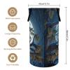 Watercolor Cartoon Moon Owl Laundry Hamper Dirty Clothes,Rustic Forest Animal Owl Bird Full Moon Large Laundry Basket Storage Basket For Bathroom 15.7W" X27.2H" view 2