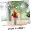 VOSAREA Garden Fence Pot Decorative Buckets Floral Vase Iron Flower Household Flower Shop Display view 2