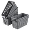 Jnktka 6-Pack Plastic Storage Baskets, Small Pantry Basket Bins Organizer, Grey view 1
