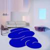 Irregular Shaped Modern Abstract Blue Living Room Area Rug Soft Faux Wool Washable Rug for Dining Bedroom Office Large Carpet 10x14 Aesthetic Indoor Outdoor Mat view 1