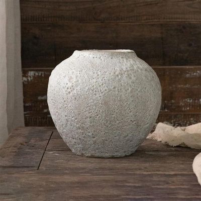 ECYC Ltd Ceramic Flower Vase, Ceramic Textured Decorative Vase Rustic Pottery Clay Vase Distressed Ceramic Vases for Table Centerpieces, Living Room, Bedroom, Home, Wedding Decor, 7.48 x 9.44 inch