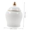 OKUMEYR Porcelain Tea Canister Mini Gold-trimmed Ceramic Storage Jar for Tea Leaves Snacks and Dry Foods Stylish Kitchen Canister for Home Organization White view 4