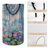 LNDDYTP Retro Watercolor Floral Lotus Laundry Hamper Dirty Clothes,Oil Painting Ink Japanese Style Spring Garden Lotus Large Laundry Basket Storage Basket For Bathroom 15.7W"" X27.2H"", 40x69cm view 4