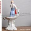 Ceramic Flute Girl Statues Musician Girls Figurines Porcelain Music Sculpture, Lady Home Decor, Elegant Art Figure Desktop Decorations, Collectible Great Gift Crafts, Ornaments for Home Party, Blue view 2
